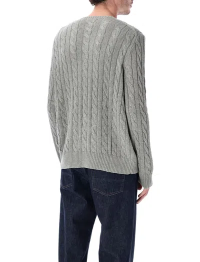 Polo Ralph Lauren Maglia In Cotone A Trecce Regular-fit Sweater In Gray