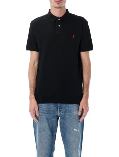 Polo Ralph Lauren Embroidered-logo Polo Shirt In Black