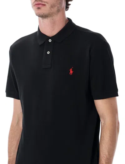 Polo Ralph Lauren Embroidered-logo Polo Shirt In Black