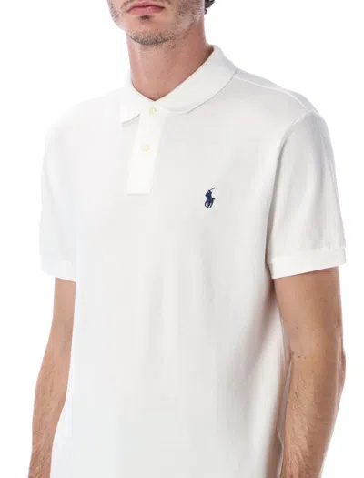 Polo Ralph Lauren Fitted White Polo Shirt With Embroidered Logo In White