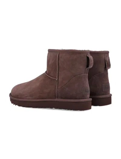 Ugg Classic Mini Ii Suede Boots With Shearling Lining In Brown