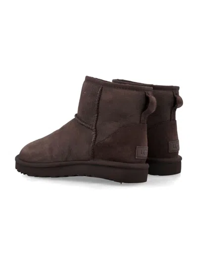 Ugg Classic Mini Ii Suede Boots With Shearling Lining In Brown