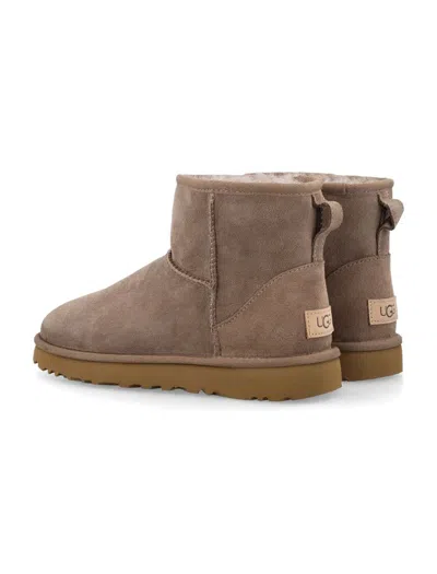 Ugg Classic Mini Ii Suede Boots With Shearling Lining In Brown