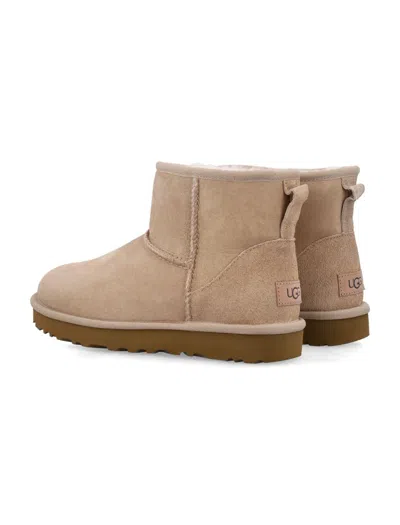 Ugg Classic Mini Ii Suede Boots With Shearling Lining In Brown