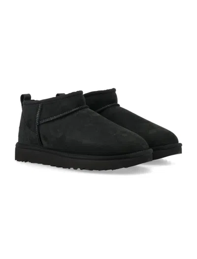 Ugg Classic Ultra Mini Suede Boots For Woman In Black