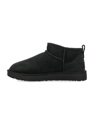 Ugg Classic Ultra Mini Suede Boots For Woman In Black