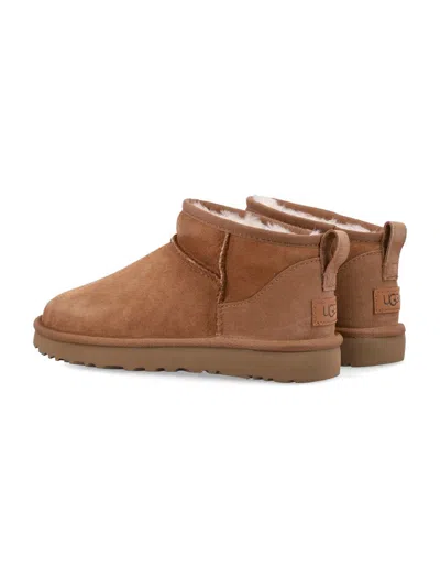 Ugg Classic Ultra Mini Suede Boots For Woman In Brown