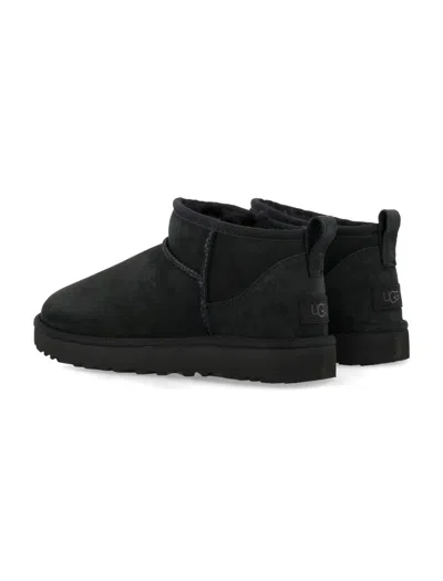 Ugg Classic Ultra Mini Suede Boots For Woman In Black