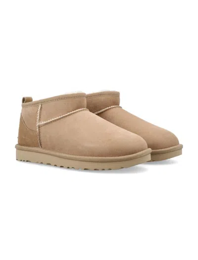 Ugg Classic Ultra Mini Suede Boots For Woman In Neutral