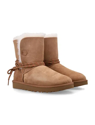 Ugg Classic Bailey Tie Sheepskin Boots In Brown