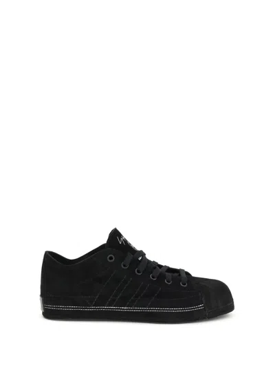 Y-3 Black Leather Nizzastar Lo Sneakers In Black