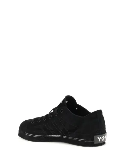 Y-3 Black Leather Nizzastar Lo Sneakers In Black