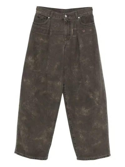 Nine In The Morning Molly Pleated Jeans In Gray