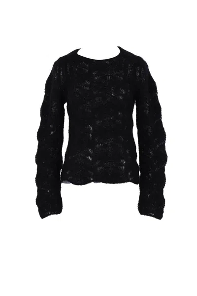 Comme Des Garçons Open-work Long-sleeve Sweater In Black