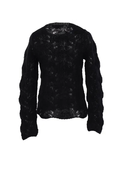 Comme Des Garçons Open-work Long-sleeve Sweater In Black