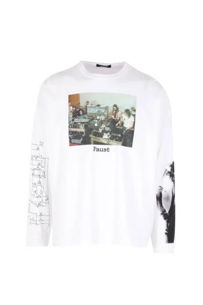 Undercover Faust-print Long-sleeve Sweater In White