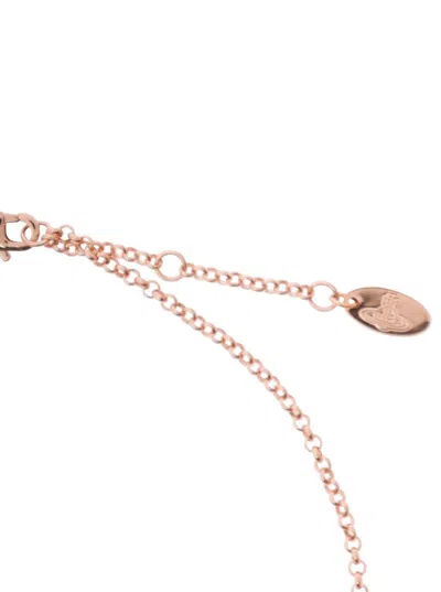 Vivienne Westwood 'mini Bas Relief' Metallic Necklace With Orb Pendant In Brass Woman In Gray