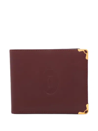 Pre-owned Cartier 2000-2010s Logo-embossed Bi-fold Wallet In Red