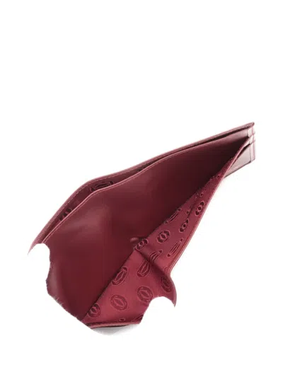 Pre-owned Cartier 2000-2010s Logo-embossed Bi-fold Wallet In Red