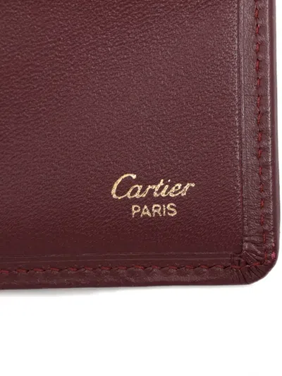 Pre-owned Cartier 2000-2010s Logo-embossed Bi-fold Wallet In Red