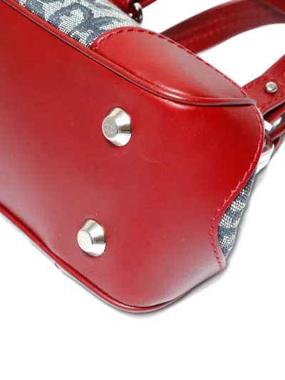 Pre-owned Dior 2005 Trotter Canvas Tote Bag In Red