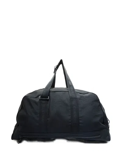 Pre-owned Chanel 2002-2003 Logo-plaque Sport Boston Bag In Black