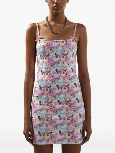Gcds Polly Pocket Printed Mini Dress In Pink
