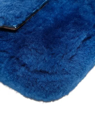 Pre-owned Fendi 2015-2025 Mini Mamma Baguette Cross-body Bag In Blue