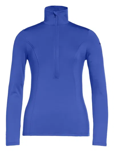 Goldbergh Serena Stretch Recycled-jersey Half-zip Top In Blue