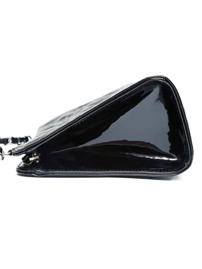 Pre-owned Chanel 2006-2008 Icon-motif Chain-strap Shoulder Bag In Black