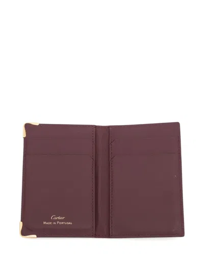 Pre-owned Cartier 2000-2010s Logo-embossed Bi-fold Wallet In Red