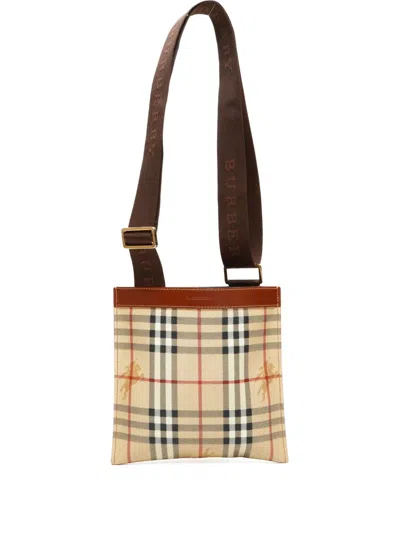 Pre-owned Burberry 2010s Tartan Cross-body Bag In Neutral