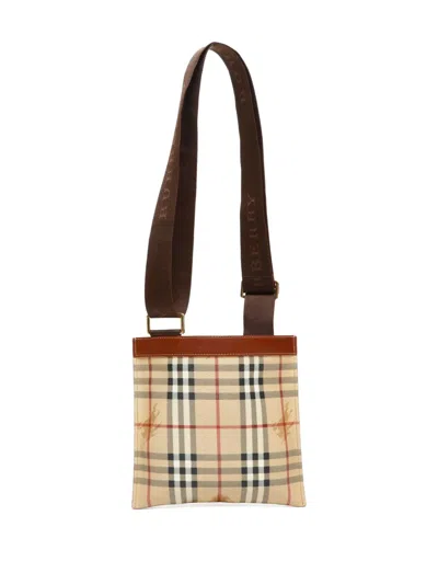 Pre-owned Burberry 2010s Tartan Cross-body Bag In Neutral