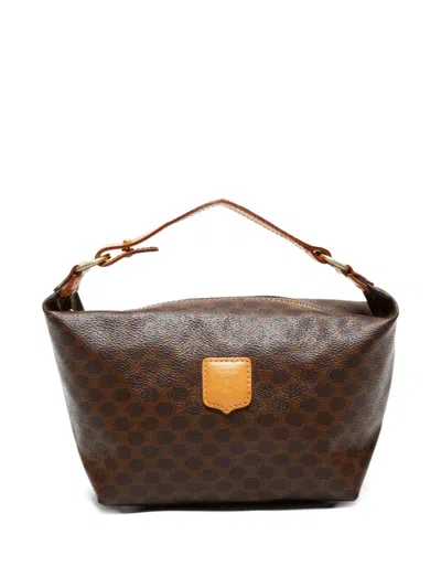 Pre-owned Celine 1990-2000 Macadam Pattern Pouch In Brown