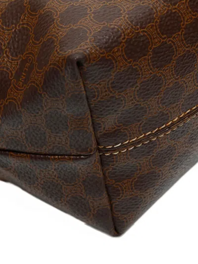 Pre-owned Celine 1990-2000 Macadam Pattern Pouch In Brown