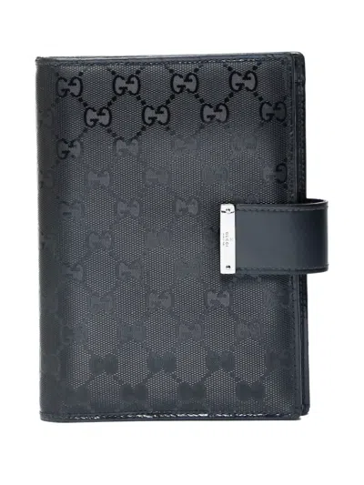 Pre-owned Gucci 1980-1990s Logo-pattern Notebook Cover In Black