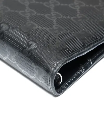 Pre-owned Gucci 1980-1990s Logo-pattern Notebook Cover In Black