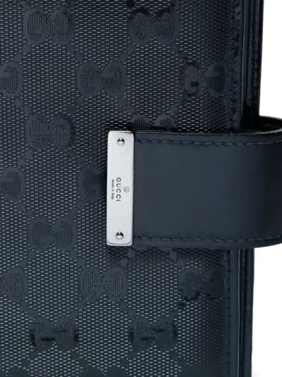 Pre-owned Gucci 1980-1990s Logo-pattern Notebook Cover In Black