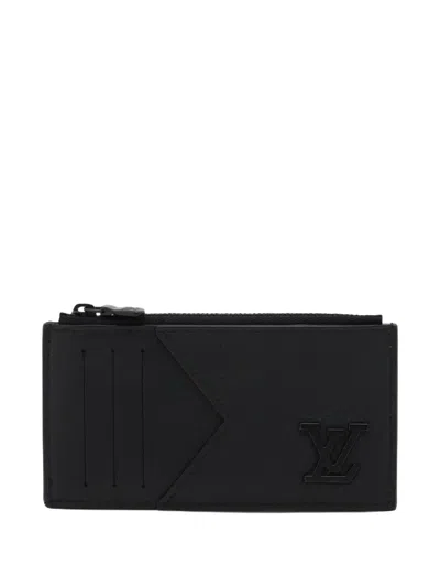 Pre-owned Louis Vuitton 2020s Zip Coin Card Holder In Black