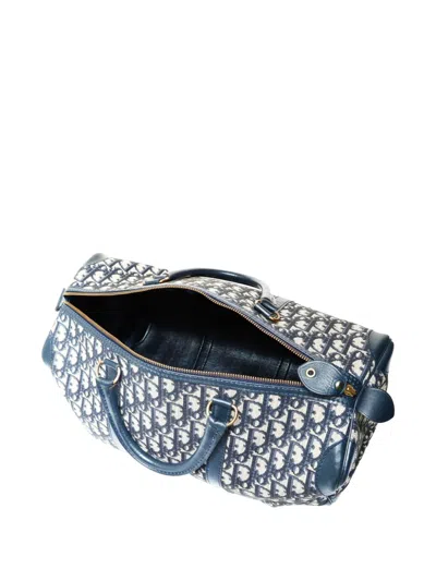 Pre-owned Dior 1990-2000s Trotter Boston Tote Bag In Blue