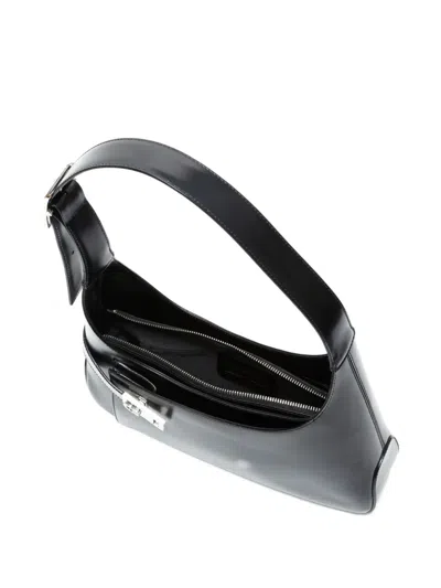 Pre-owned Ferragamo 2010 Ganchini Leather Shoulder Bag In Black