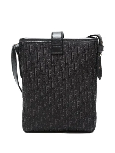 Pre-owned Dior Trotter Pattern Cross-body Bag In Black