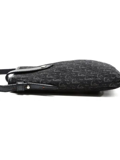 Pre-owned Dior Trotter Pattern Cross-body Bag In Black