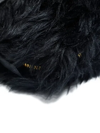 Pre-owned Miu Miu 2000-2015 Matelassé Fur Shoulder Bag In Black