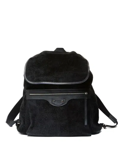Pre-owned Balenciaga 2010s Rock Suede Backpack In Black