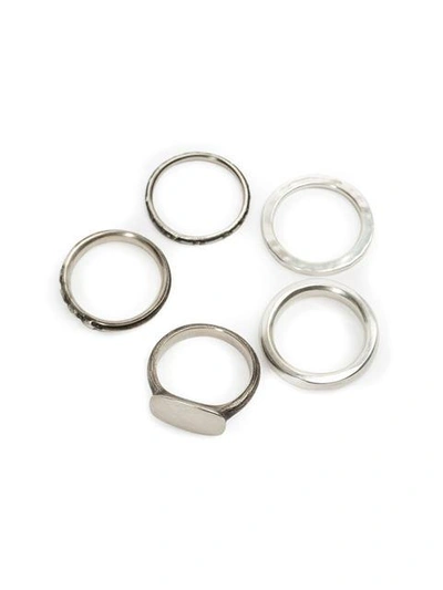 Shop Werkstatt:münchen Set Of 5 Rings - Metallic