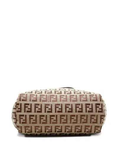 Pre-owned Fendi 1990-2000 Zucchino Pattern Handbag In Neutral