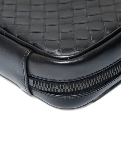 Pre-owned Bottega Veneta 2012-2024intrecciato Zip Jewelry Pouch In Black