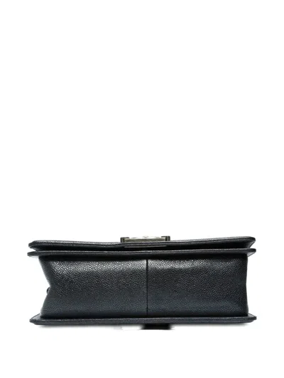 Pre-owned Chanel 2013-2014 Boy Check-tweed Shoulder Bag In Black