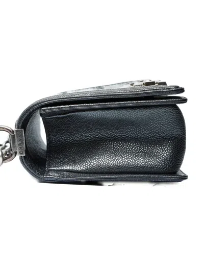 Pre-owned Chanel 2013-2014 Boy Check-tweed Shoulder Bag In Black